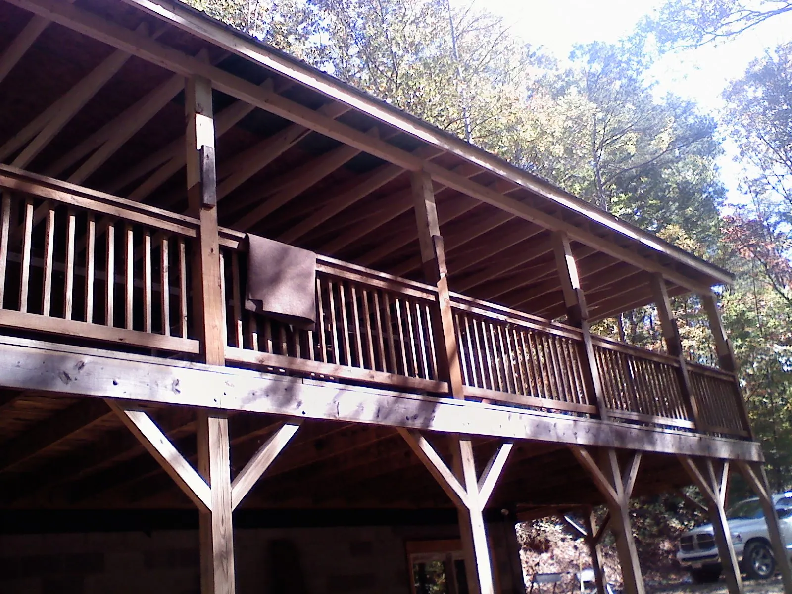 Timber framing under a new elevated porch and deck — Roof Leak Repair in Edinboro by Roofing Brothers